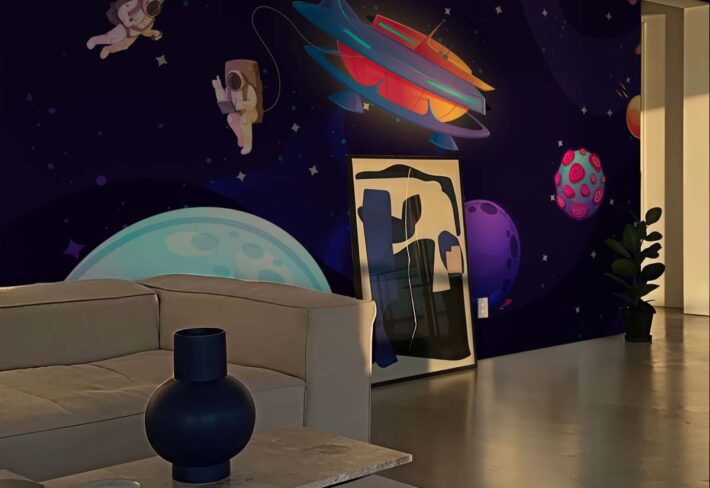 Nova, Colorful Burst in A Whimsical Universe Mural mockup