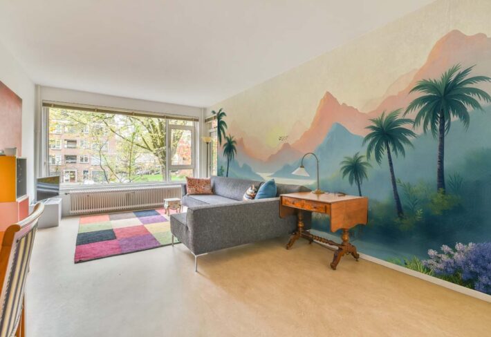 Lagoon, Serene Tropical Dawn Mural mockup