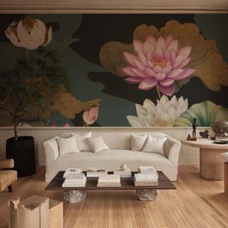 Lotos, Soothing Land of Lotus Wallpaper Mural mockup