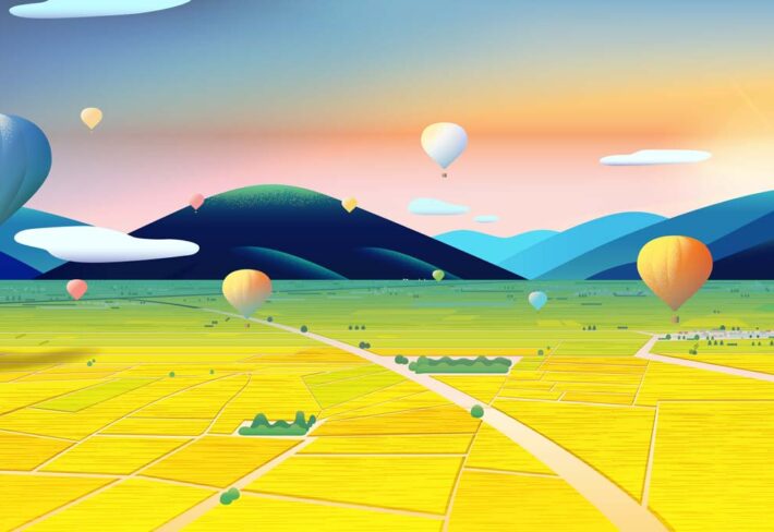 Balloonia, Whimsical Land of Hot Air Balloon Adventures Mural