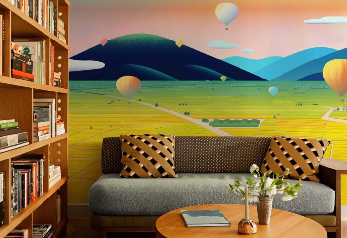 Balloonia, Whimsical Land of Hot Air Balloon Adventures Mural mockup