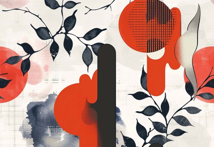 Inkora, Bold Japanese Botanicals Dance Wallpaper