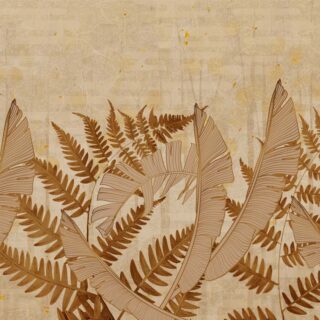 Sepiana, Rich Sepia Forest of Layered Exotic Leaves Wallpaper Mural