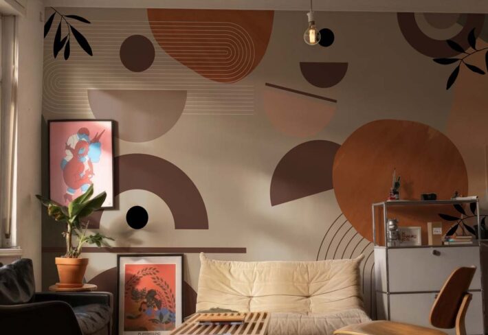 Terranova, Evoking Earthy Tones With Boho Maximalism Mural mockup