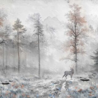 Eirwyn, Poetic and Frosted Subtle Ethereal Charm Forest Mural