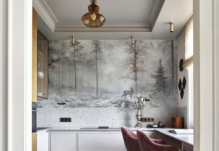 Eirwyn, Poetic and Frosted Subtle Ethereal Charm Forest Mural mockup