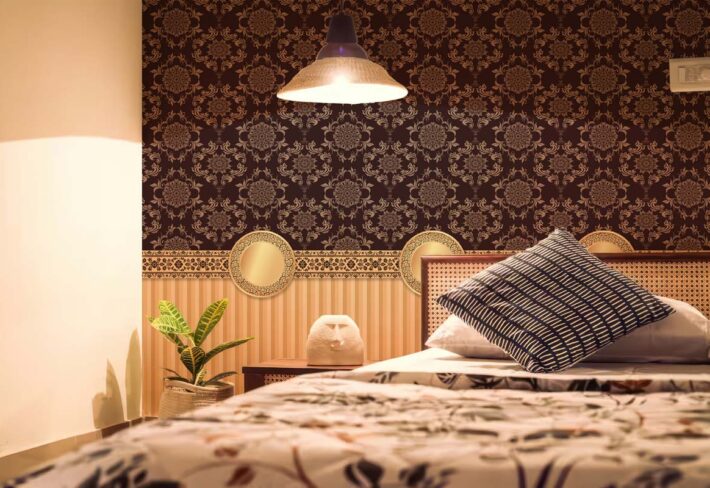 Heritage, Tan & Brown Classic Pattern Mural mockup