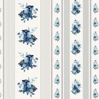 Vintage Floral Bouquet, Lined Pattern Wallpaper