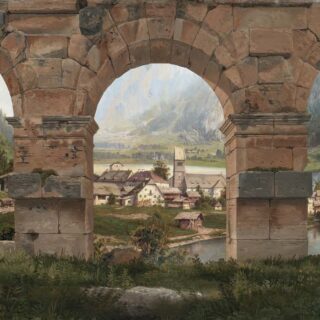 Vista, Alpine Lake Village Wallpaper Mural