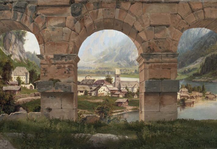 Vista, Alpine Lake Village Wallpaper Mural