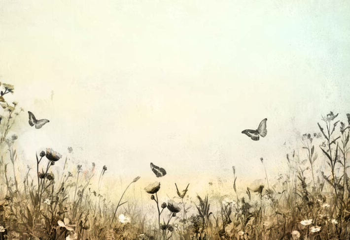 Whispering Meadow, Butterfly Field Wallpaper Mural