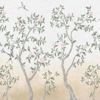 Whispering Willow, Songbird Botanical Wallpaper Mural