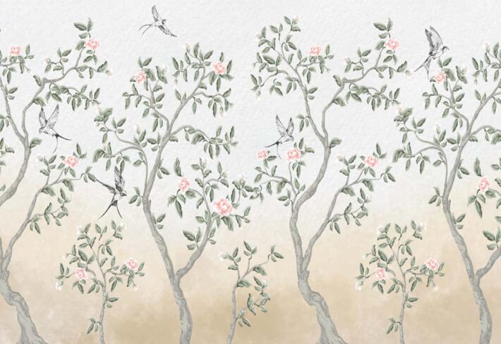 Whispering Willow, Songbird Botanical Wallpaper Mural