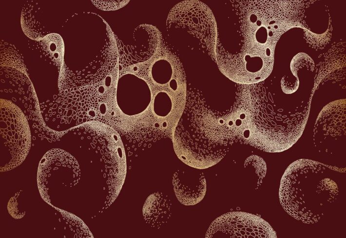 Nebula, Abstract Gold Pattern Wallpaper Mural