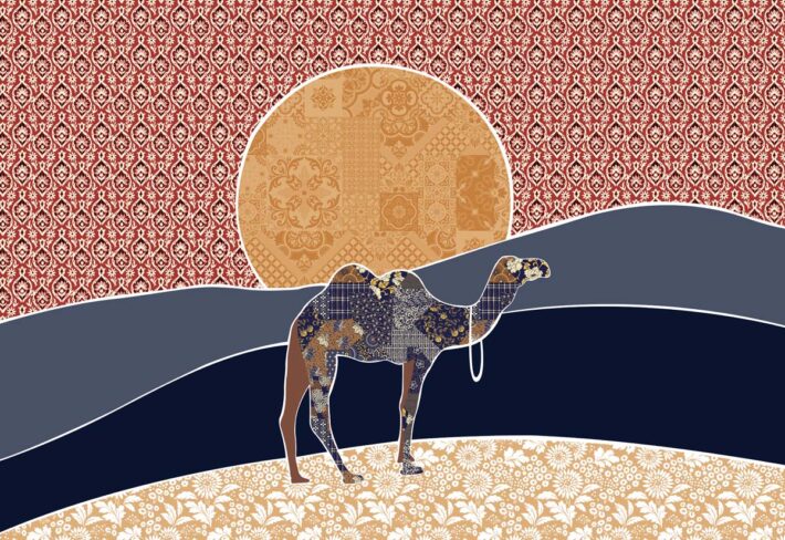 Marrakesh, Patterned Desert Landscape Wallpaper Mural
