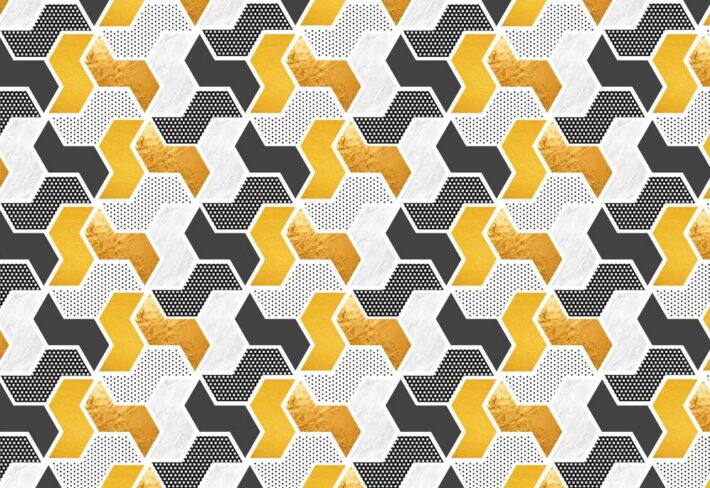 Zentrix, Modern Geometry Meets Golden Energy Wallpaper