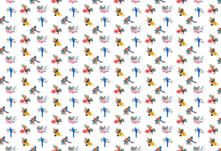 Zazu, Vivid Birds and Tropical Florals Wallpaper Mural