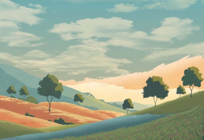 Windale, Painted Meadow Wallpaper Mural