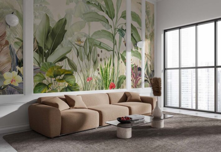 Verdora, Serene Tropical Canopy Wallpaper Mural mockup