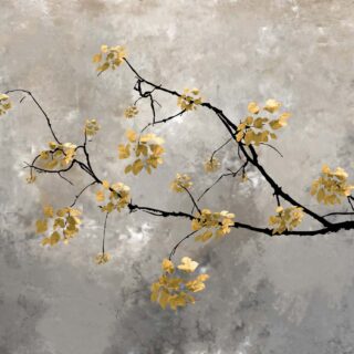 Verde, Minimalist Nature Charm with Gold Leaf Accents Wallpaper Mural