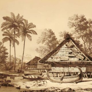 Explorer, Vintage Tropical Village Wallpaper Mural