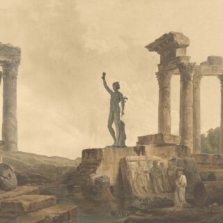 Epic, Classical Statue Pillars Wallpaper Mural