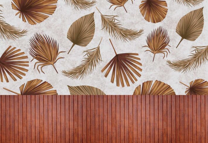 TerraFolia, Rustic Woodgrain Tropical Wallpaper Mural