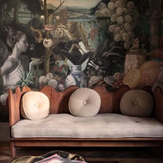 Curiosity, Eclectic Dreamscape Art Wallpaper Mural mockup