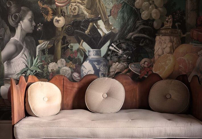 Curiosity, Eclectic Dreamscape Art Wallpaper Mural mockup