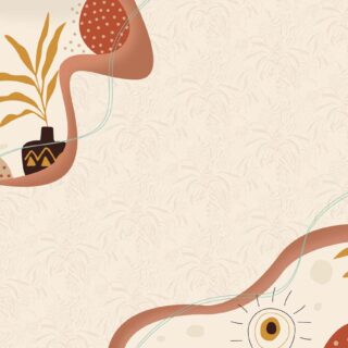 Contemporary, Warm Abstract Flora Wallpaper Mural
