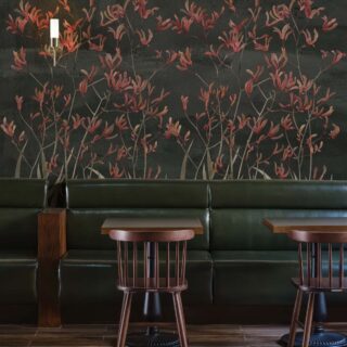 Bloom, Earthy Botanical Stems Wallpaper Mural mockup