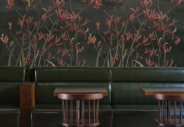 Bloom, Earthy Botanical Stems Wallpaper Mural mockup