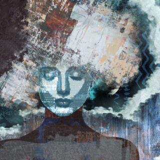 Serapha, Midnight Mist Abstract Muse Mural