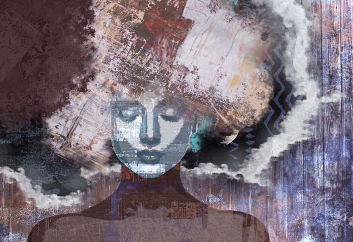 Serapha, Dusky Veil Abstract Muse Mural