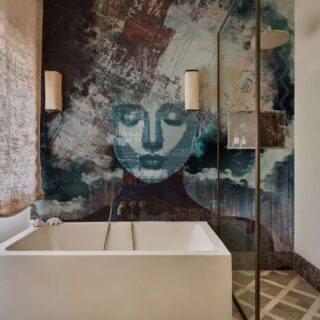 Serapha, Midnight Mist Abstract Muse Mural mockup
