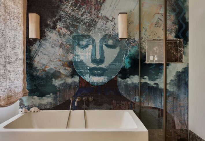 Serapha, Midnight Mist Abstract Muse Mural mockup