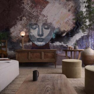 Serapha, Dusky Veil Abstract Muse Mural mockup