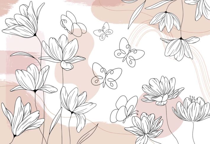 Roselune, Soft Fluttering Bloom Wallpaper Mural