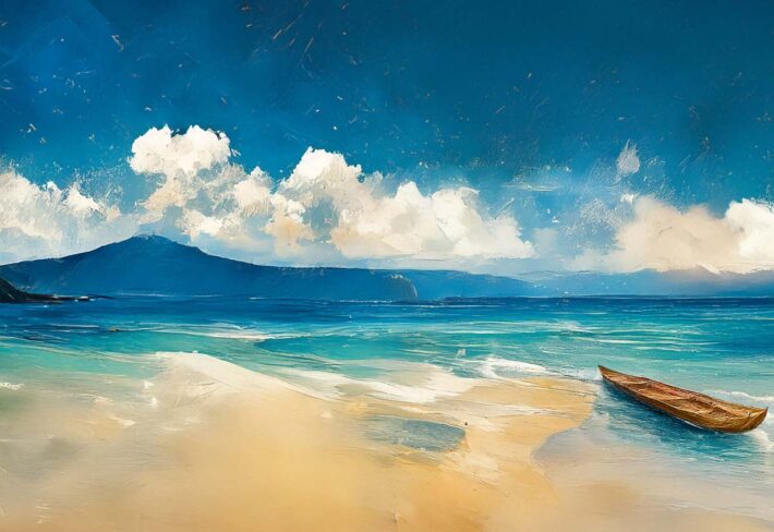 Seabrush, Painted Waves Sandy Textures Wallpaper Mural