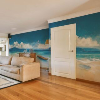 Seabrush, Painted Waves Sandy Textures Wallpaper Mural mockup