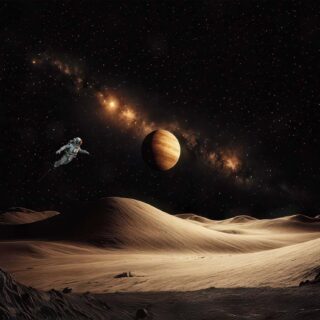Beyond Earth, Galactic Desert & Astronaut Wallpaper Mural