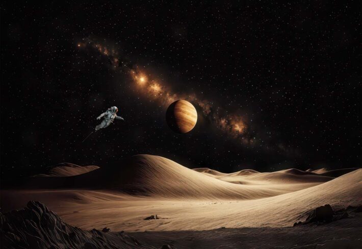 Beyond Earth, Galactic Desert & Astronaut Wallpaper Mural