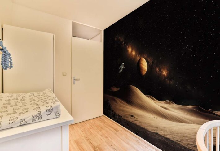 Beyond Earth, Galactic Desert & Astronaut Wallpaper Mural mockup