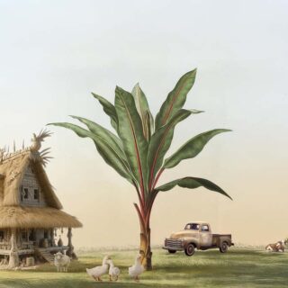 Arcadia, Rural Farm Life Scenic Wallpaper Mural