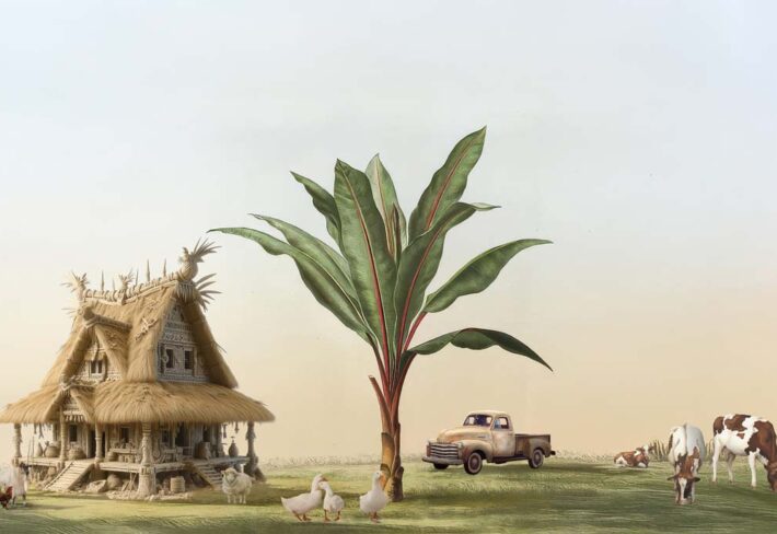 Arcadia, Rural Farm Life Scenic Wallpaper Mural