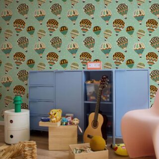 Lunabelle, Vintage Voyage Wallpaper mockup