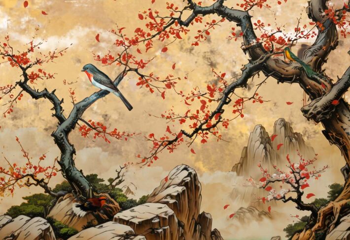 Hanami, Poetic Stillness in Nature’s Timeless Beauty Mural
