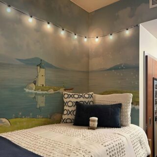 Linareth, Soothing Lighthouse Dreamscape Wallpaper Mural mockup