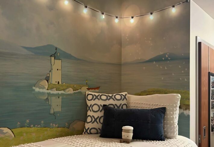 Linareth, Soothing Lighthouse Dreamscape Wallpaper Mural mockup