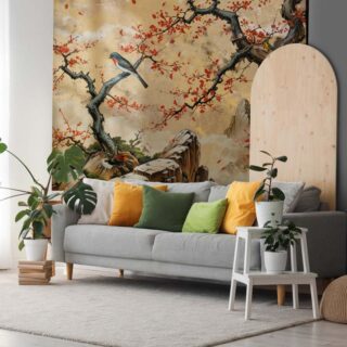 Hanami, Poetic Stillness in Nature’s Timeless Beauty Mural mockup